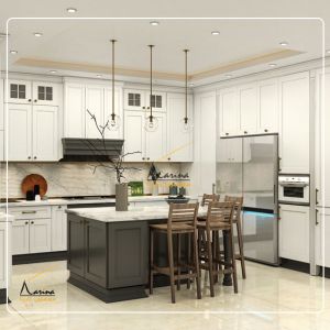 کابینت نئوکلاسیک دو رنگ