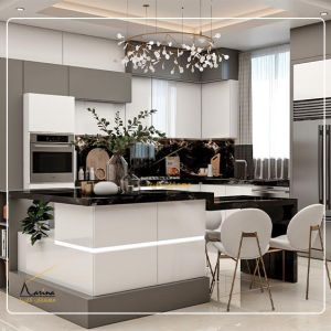 کابینت با جزیره مدرن