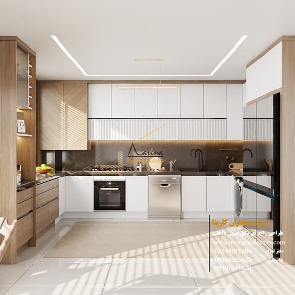 کابینت یو شکل مدرن